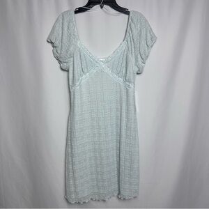 Kirious Los Angeles Light Blue Lace Puff Sleeve Mini Dress Feminine Medium NWT